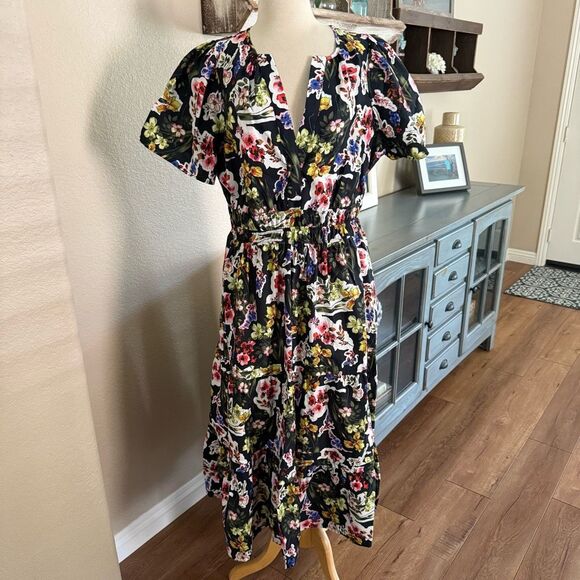 NWT By Anthropologie Womens Floral V-neck The Somerset Maxi Dress Multicolor XL - Picture 6 of 16